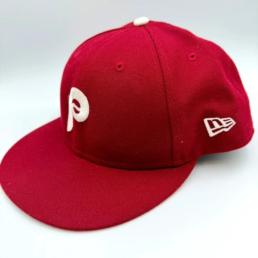 New Era 59FIFTY Philadelphia Phillies Throwback Hat Fitted 7 1/2 Maroon MLB